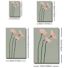 1 pezzo Stampa su tela artistica da parete floreale vintage dei papaveri, senza cornice, in stile minimalista giapponese-scandinavo, decoro rustico vintage per camera da letto, soggiorno, appartamento, dorm, decorazione moderna per la casa
