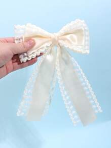 1 st. Effen Kleur Kant Haarstrik Clips Voor Meisjes, Lint Haarspeldjes Voor Kinderen, Mode Alligator Clips Haaraccessoires Voor Peuters Feestcadeaus