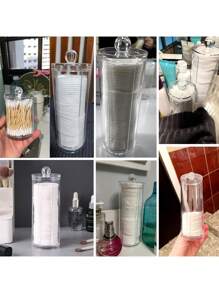 3M 1 pezzo/3 pezzi Organizer portatrucchi, porta cotton fioc per il bagno, dispenser rotondo per dischetti/filo interdentale, per ordinare e conservare, per vacanze in spiaggia, raccolta bagno, raccolta camera da letto, grande capacità