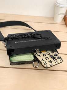 1 Male Bag, Niche Crossbody Men's Small Shoulder Bag, Japanese Men's Bag, Shoulder Bag, Box Shaped Bag, Small Square Bag, Crossbody Men's Bag Sling Bag Mobile Phone Bag Side Bag Pouch