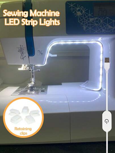 1 PIEZA Barra de luz LED para máquina de coser alimentada por USB de 1,08 pies, interruptor táctil, regulación de brillo táctil, autoadhesiva, luz cálida/blanca, perfecta para decoración del hogar, manualidades y iluminación de máquinas de coser