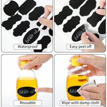 80pcs Kitchen Accessories Labels For Food Stickers Chalk Labels Black Reusable Waterproof Labels Stickers Chalk Sticker Labels Food Or Spice Labels For Kitchen Or Pantry Bottles Also For The Classification Of Office Documents, The Categorization Of Items In Warehouses, The Classification Of Goods In Convenience Stores, As Well As In Places Like Schools. - Multicolor - View 1