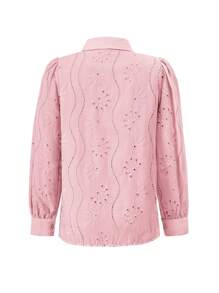 Conjunto de ropa de vacaciones de mujer verano Vaiaye de unicolor, tipo bohemio, con blusa bordada y calada, apropiada para vacaciones y uso diario