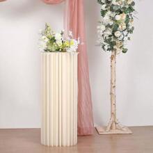 Efavormart 40" Ivory DIY Accordion Cylinder Cardboard Folding Pillar Pedestal Box Display Column Stand With Round Top Plate