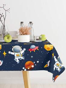 1 件宇航员印花派对桌布，220*130 厘米太空星球主题桌布，生日派对装饰，家居装饰，性别揭示婴儿派对装饰，宇航员主题生日派对用品，桌面装饰，桌布