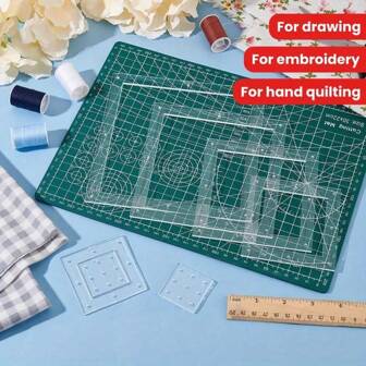 6 Pcs Quilting Stencil Template Kit - Clear Acrylic Quilting Rulers For Drawing And Embroidery, Handmade Quilting Template Tools 1-6 Inches