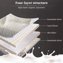 2/4 paquetes de almohada cervical de apoyo de látex, almohada ergonómica para sueño profundo de espalda y hombro, almohada de tracción cervical para dormirde lado