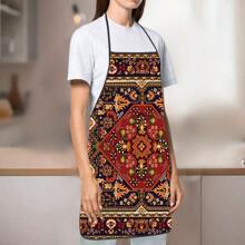 男女通用涤纶围裙 - 1 件 - 灵感设计 - 150g/M² 编织面料，带条纹复古图案，适合烹饪、烧烤、服务员、厨师