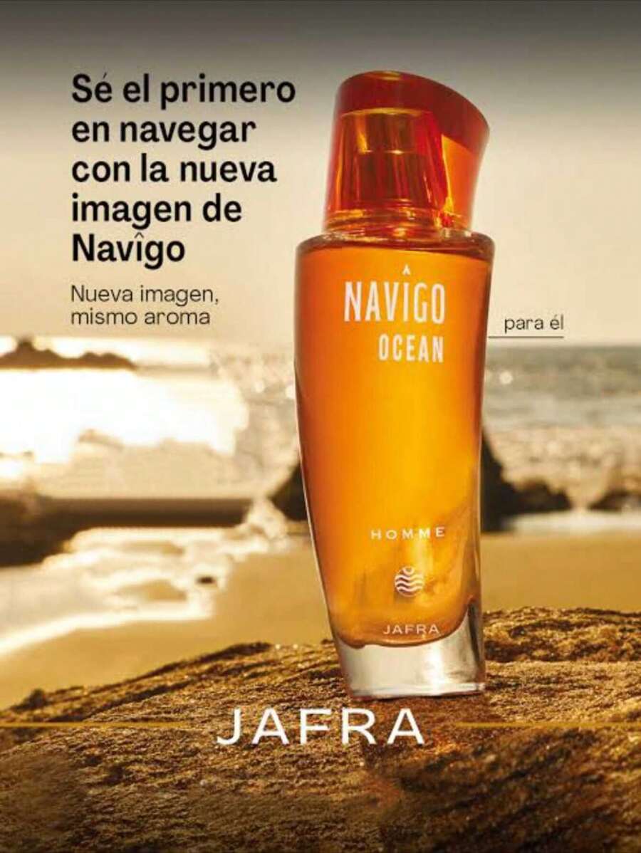 Jafra NAVIGO OCEAN, Agua de tocador, al esencia del océano para ella y para él - Naranja /él - Ver 1
