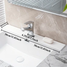 1PC Kitchen Faucet Mat - Diatomite Splash Guard For Sink, Quick-Drying Water Absorbing Stone Tray Includes Sandpaper Suitable For Kitchen Sink Bathroom Bath Tub Quick Dry Non-Slip Easy To Clean,17.7x3.9in,23.6x3.9in