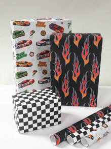 3/6Pcs Race Car Theme Gift Wrapping Paper, Racing Party Wrapping Paper, 70*50cm Packaging Paper, Waterproof Wrapping Paper, Racing Event Decoration Supplies, Flower Bouquet Supplies, Racing Birthday Party Decor, Baby Shower Supplies, 1st Birthday Party Decor, Wedding Decor, Bridal Shower Favors, Gender Reveal Party Supplies, Daily Party Supplies, Gift Wrapping Supplies, Racing Driver Fans Meeting Favors, Perfect Gifts For Racing Lover