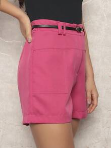 Short Alfaiataria Feminina Com Cito - Rosa chiclete - Visão 4