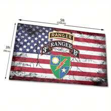 3rd Battalion 75th Ranger Regiment Flag For Outdoor Indoor Home House Decor Garden Flag 90*150cm Gifts Birthday Graduation Party Gift Home Decors Tapestry Banner Room Decor Birthday Decorations Party Decorations - Black - View 3