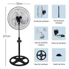 2 x Kits de ventilador metálico 3 en 1 Ventilador metálico de pie para montaje en pared - Tipo de Enchufe B USA (110-127V) - Ver 3