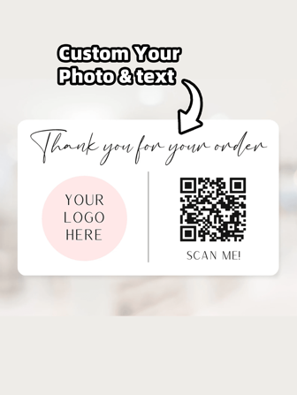 1~100 st. logotypklistermärken och QR-kodklistermärken - Rektangulära logotypklistermärken med QR-kod - Tack för din beställning - Sociala medier, skanna mig-koder med valfri design, bild, logotyptext, vattentäta klistermärken, multifunktionella, justerbara, dekorativa, återanvändbara, utsökta, bedårande, högkvalitativa, moderna, färgglada, söta, bekväma, snygga, anpassade, personliga, unika, perfekta presenter till honom, perfekta presenter till henne, uppfräschning av hemmet, anpassade klistermärken, varm atmosfär, vintergrace, elegant design