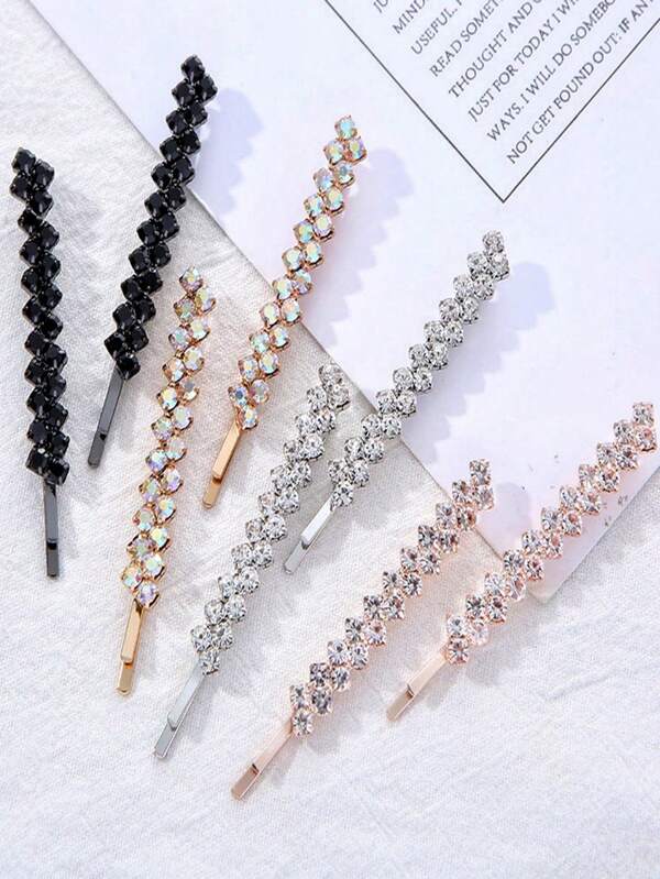 2 stuks/8 stuks Kristallen Haarspelden Strass Haarspelden Modieuze Haarspelden Glanzende Edelsteen Haarspelden Elegante Decoratieve Kapsels Geschikt Voor Vrouwen Meisjes Hoofddeksels, Styling Tool Haaraccessoires, Geschikt Voor Vrouwen Broodjes, Bruiloft Kapsels En Bruidsaccessoires