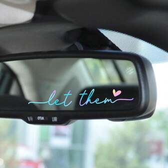 3pcs Let Them Mental Health Awareness Rearview Mirror Sticker Self Love Car Decal Motivational Decal Rearview Mirror Decal Mindfulness Decal Car Accessories