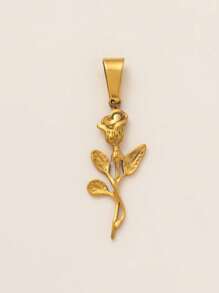 1件复古法式金色蝴蝶结吊坠，天使瓷珠花朵吊坠，DIY项链/手链配件，时尚百搭，18K镀金，适合送给妻子和母亲 - 金色 - 查看 6