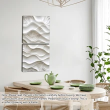 1pc Large Wall Art, Modern White Abstract Wave Canvas Poster - Modern Textured Wall Decor For Living Room, Bedroom, Corridor, Living Room Decor | Contemporary Design | Elegant Wall Piece, With Or Without Frame Gifts Birthday Graduation