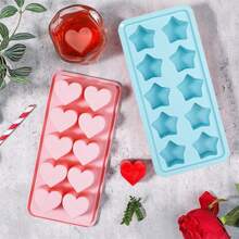 1/2/3pcs Heart/Star Shaped Silicone Tray Mold, 10 Cavity Easy Release Ice Cube Mold, Suitable For Home, Bar, KTV, Pink Or Red, Heart Shaped Ice Cube Maker Mold, Makes 10 Ice Cubes At A Time, Summer, Summer Set - Multicolor - View 18
