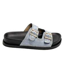 Sandalen aus doppeltem Boucle mit Clous Métalliques – Komfort und Eleganz für das Été - Blau - Übersicht 2
