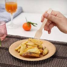75/150/300 Sets Of Disposable Wooden Cutlery, 5.51 Inches Long, Including Spoons, Forks, And Knives (25 Pieces Per Set, 50 Pieces Per Set, 100 Pieces Per Set), Cake Dessert Ice Cream Spoons, Suitable For Birthday, Party Supplies, Christmas Gifts, Birthday Banquet Tableware, Graduation Season, Wedding And Home Decoration, Tableware, Kitchen Accessories And Home Kitchen Utensils / Disposable Tableware Sets