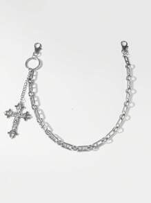 1pc Men's Large Cross Chain, Alloy Chain, Thick Chain, Decorative Pants Chain, Unisex Couples Design, Suitable For Teen, Summer Casual, Outdoor, Athletic, Vacation, Travel, Graduation Gifts, Birthday, Daily Wear