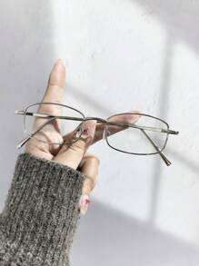 1 PC Women's Frames Metal Retro Rectangle Fashion Glasses Suitable For Daily Outfit Matching And Holiday Gifts - Multicolor - View 10