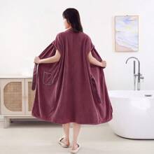 1 Stück ärmellose Bademantel, super weich und saugfähig Microfaser Damen Bademantel, farbecht und fusselarm, geeignet für Zuhause, Hotel, Beauty Spa, das ganze Jahr über, Schulanfang