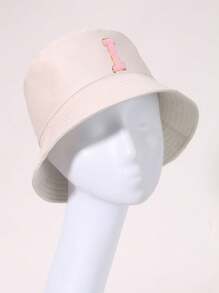 1 chiếc mũ xô đính chữ thời trang trẻ em Essential Pink - Mũ chống nắng dễ thương cho trẻ mới biết đi, nhẹ và thoáng khí, đáng yêu và đa năng - 1PC - Xem 53