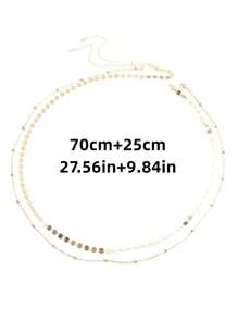 2pcs Gold Sequin Waist Chain Jewelry Waist Belts, Ideal To Pair With Pants