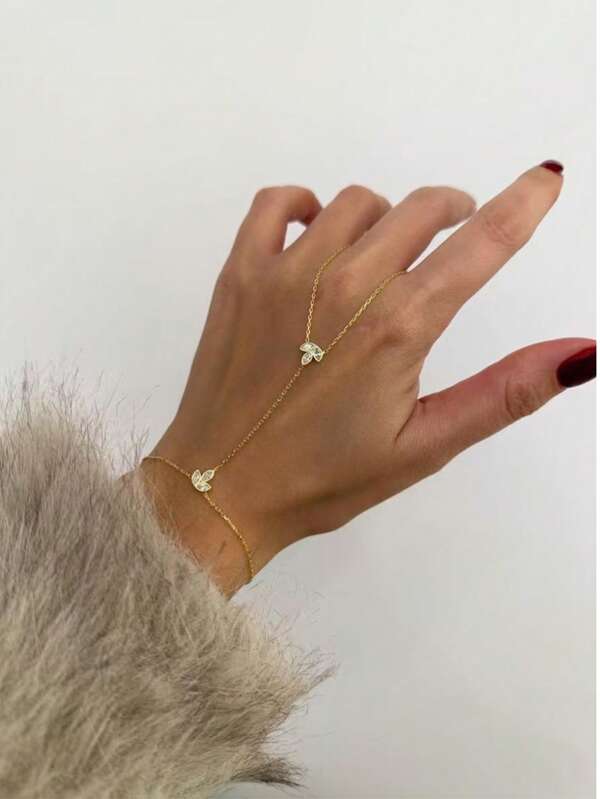 1pc Crystal Studded Bracelet, Summer Elegant, Unique, Sweet Style, Suitable For Commuting