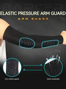 1pc Sports Elbow Pad, Basketball Fitness Elastic Compression Support, Breathable Sweat-Absorbent Arm Sleeve Gym Gym Accessories Coderas - Multicolor - View 5