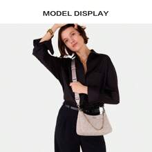 Kate Spade Damska skórzana torebka na ramię z nadrukiem w kwiaty pik, regulowany pasek na ramię, idealna torebka na dzień i na noc