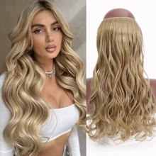 24 英寸隐形线无夹接发秘密鱼线假发女士长款丝滑卷发波浪接发 - 彩色 - 查看 18