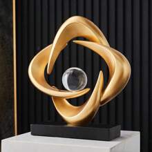 创意现代简约树脂抽象旋转装饰 - 水晶球梦幻点缀，个性化家居艺术焦点 - 完美的节日礼物