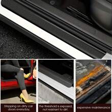 4 Love Door Sill Strips, Waterproof And Scratch Resistant Door Sill Protectors, Easy-To-Install Adhesive Sill Sleeves For Car Protection And Decoration - one-size - View 3
