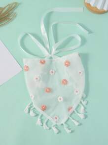 1pc Lace Triangular Headscarf, Women Veil Mesh Bandana Head Wrap - Multicolor - View 12