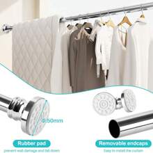 BriSunshine 110 bis 290 cm Teleskopstange Vorhangstange ohne Bohren, Spannstange Duschstange ohne Bohren für Fenster, Badezimmer, Schrank, Küche, Balkon, Tür, Edelstahl Heim- und Badezimmerdekoration, Herbstdekoration, Badezimmerzubehör, Rückkehr zur Schule