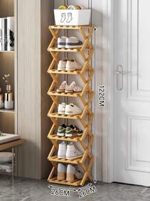 Étagère à chaussures à plusieurs niveaux, sans assemblage requis, étagère à chaussures économique pour la maison, pliable, meuble à chaussures de salon créatif, étagère à chaussures en bois pour petits espaces