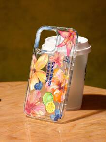 Flower Hibiscue Print Clear Case Compatible With IPhone Waterproof Shockproof Anti-Fall Scratch Resistant,International Version, Not The Domestic Version - Multicolor - View 2