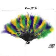1 pièce Éventail en plumes de mariée avec lettres de perles, éventail en plumes épaissi pour la danse, accessoire photo, éventail publicitaire, fournitures scolaires, rentrée scolaire