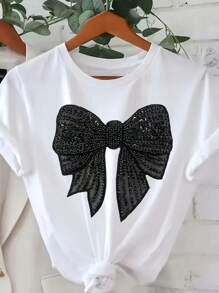 Women's Solid Color Round Neck Simple Fashion Petite T-Shirt