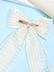 1 st. Effen Kleur Kant Haarstrik Clips Voor Meisjes, Lint Haarspeldjes Voor Kinderen, Mode Alligator Clips Haaraccessoires Voor Peuters Feestcadeaus