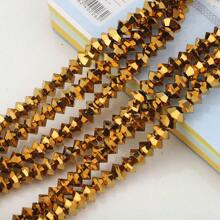 95pcs 6mm Crystal Glass Middle Hole Saucer Beads, Electroplated Colorful DIY Accessories For Shoes, Clothing, Hats, Phone Chains, Jewelry Making