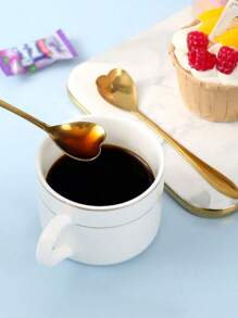 1/4/8 Pcs Heart Shaped Stainless Steel Modern Creative Spoons, Coffee Tea Mixing Spoons, Cake Dessert Spoons, School Supplies, Material, Dishwasher Friendly, Back To School & Christmas Holiday Gifts