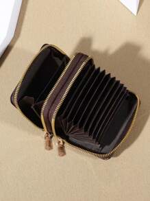 [Large Capacity] Women Large Capacity Wallet - Dual Zipper Short Wallet, Retro Clutch, Card Holder, Style, Durable Faux Leather, Multiple Card Slots, Zipper Closure - Suits Classic European-Style Wallet - Multicolor - View 5