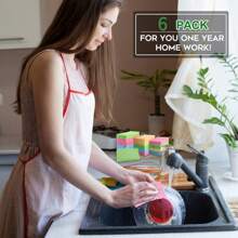 6-Pack Ultra-Durable Multi-Purpose Cellulose Cleaning Sponges - Effective Scrubbers For Kitchen, Bathroom, Living Room, Outdoor - Gentle On Surfaces, Tough On Grease, Stains, And Food Residue - Reusable, Absorbent, And Long-Lasting