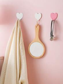 Crochet mural en métal en forme de cœur autocollant - aucun perçage requis Crochets multifonctionnels Crochets adhésifs imperméables et robustes pour la chambre, la cuisine, la salle de bain, le bureau, le dortoir - Décoration de la Saint-Valentin, décoration de la chambre, organisation de la maison, porte-clés, porte-manteau mural, organisateur de garde-robe, accessoires de jardin, crochet de porte - Utilisation intérieure et extérieure créative et mignonne (10 pièces/5 pièces/3 pièces/1 pièce)