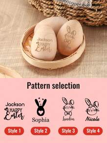LICVIC 1/2 quả trứng Phục sinh bằng gỗ khắc tên tùy chỉnh, đồ nhồi giỏ Phục sinh được cá nhân hóa, trứng Phục sinh tùy chỉnh có đế, đồ trang trí Phục sinh tùy chỉnh, quà tặng Phục sinh cho trẻ em, trẻ mới biết đi, em bé, 4 kiểu mẫu, 6x4,3cm, trứng Phục sinh bằng gỗ có tên, đa chức năng, trang trí, chữ cái, phong cách, cổ điển, đáng yêu, dễ thương, tùy chỉnh, được cá nhân hóa, độc đáo, tùy chỉnh, quà tặng lý tưởng cho anh ấy, quà tặng lý tưởng cho cô ấy, con trai, con gái - phong cách A - Xem 3
